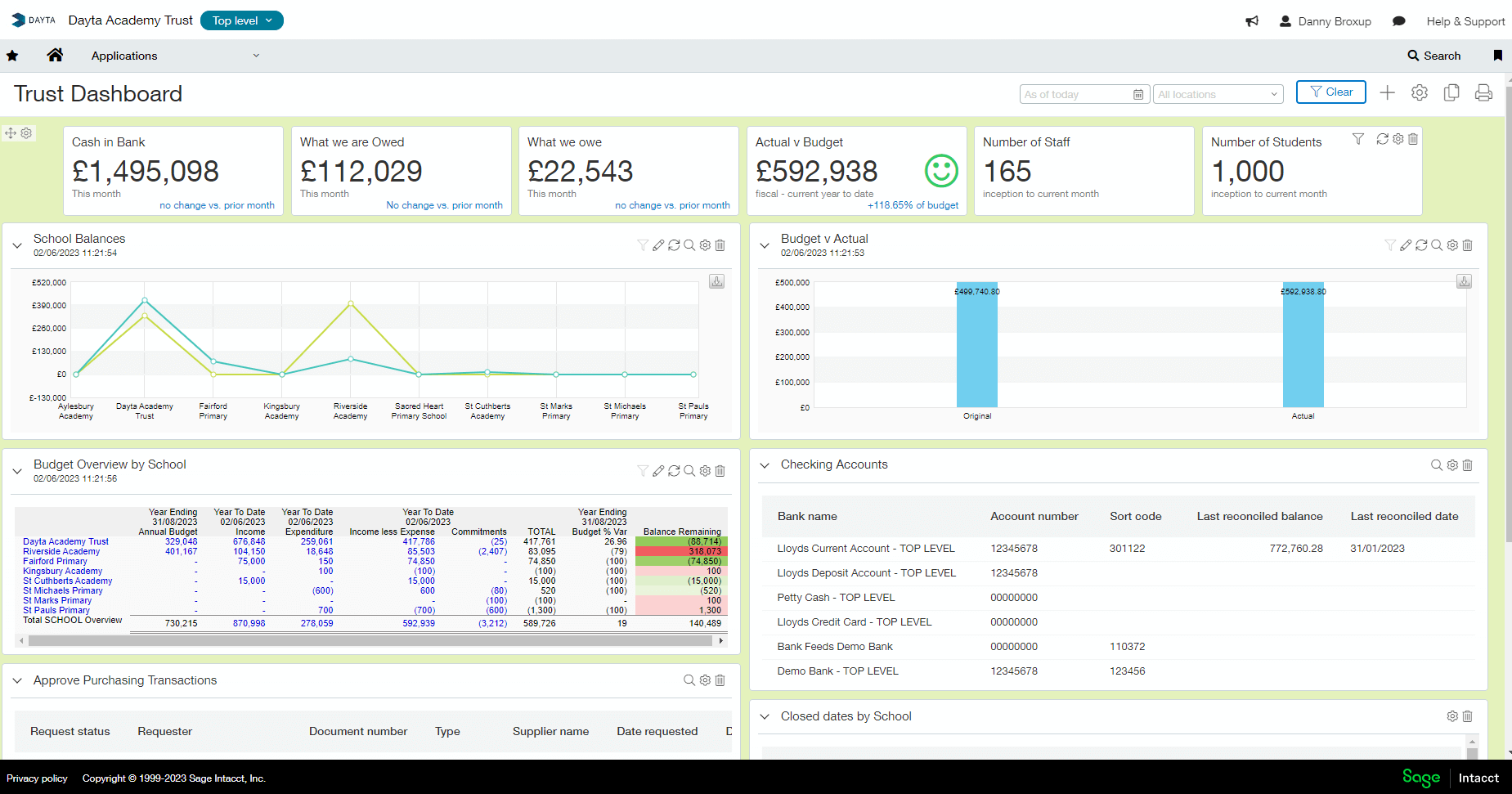 Sage Intacct Screenshot