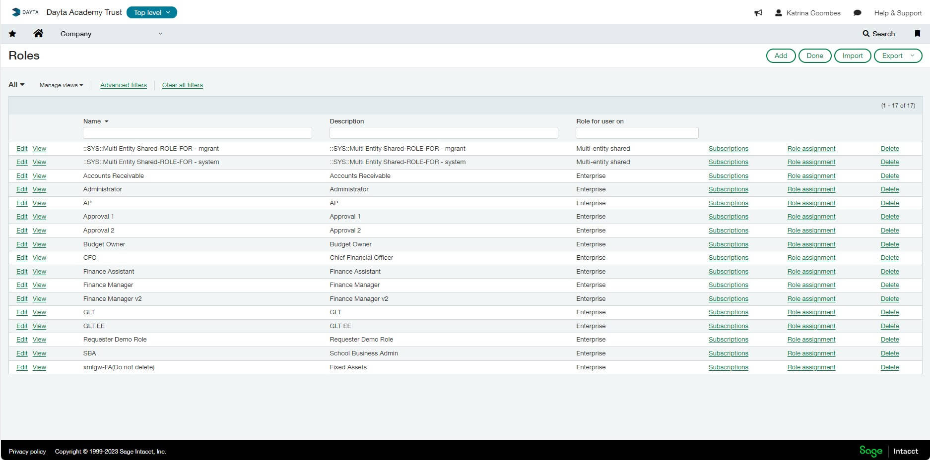 Intacct Security & Audit