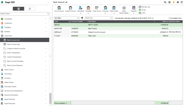 Sage For Education Multi bank accounts